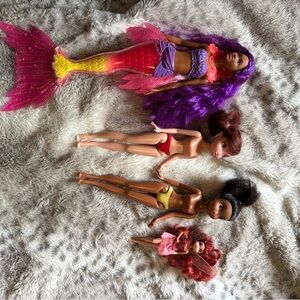 Mattel Purple and Pink Fashion Dolls Set